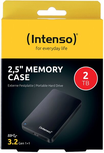 portable Festplatte 2,5", USB 3.0, 2 TB, schwarz, abwärtskompatibel