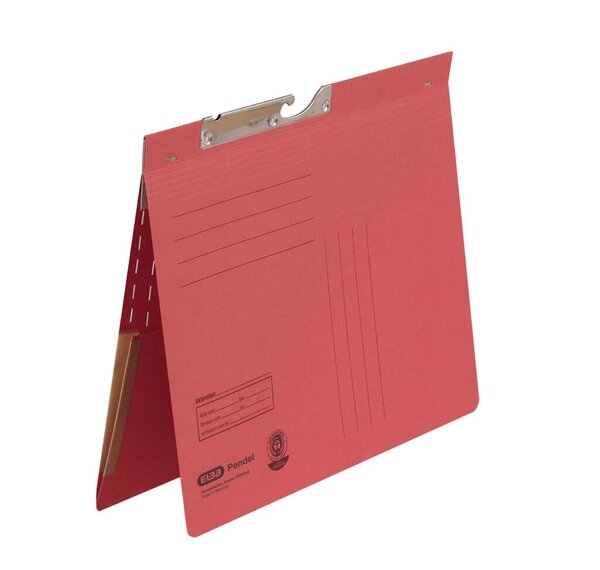 Pendelhefter DIN A4, 320g/qm, kaufmännische Heftung, Dehntasche, rot