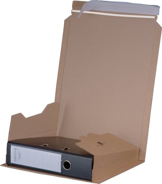 Ordnerversandverpackung, 35-80 mm, haftklebend, mit Aufreißfaden, Innenmaß: 320 x 290 x 35-80mm, Außenmaß: 370 x 297 x 45-90mm, braun, 20 Stück