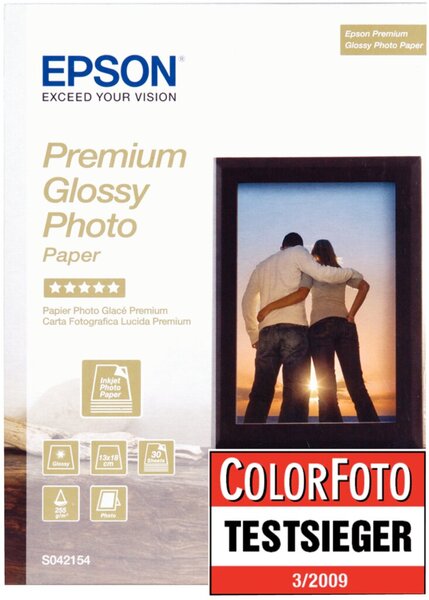 Fotopapier Premium Glossy Photo, 13 x 18 cm, 255g/qm, 1 Packung á 30 Blatt
