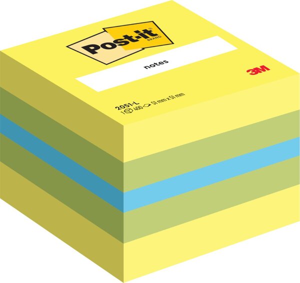 Haftnotiz-Würfel Note Mini Würfel, 51 x 51 mm, zitronengelb, limonengrün, ultrablau, 400 Blatt