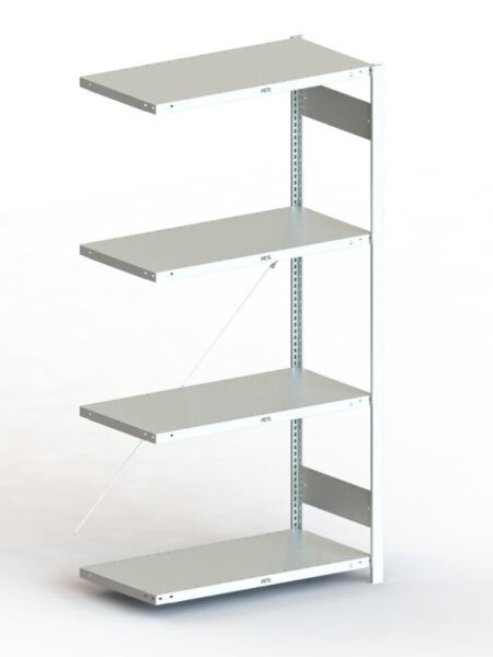 Steckregal Anbauregal Set V150 Meta, (H x B x T) 2000 x 1000 x 500 mm, 4 Böden, Fachlast 150 kg, Oberfläche verzinkt
