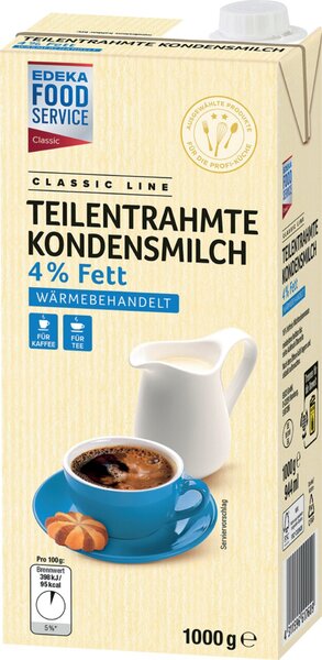 Kondensmilch, 4 % Fett, 1000 g, teilentrahmt, wärmebehandelt