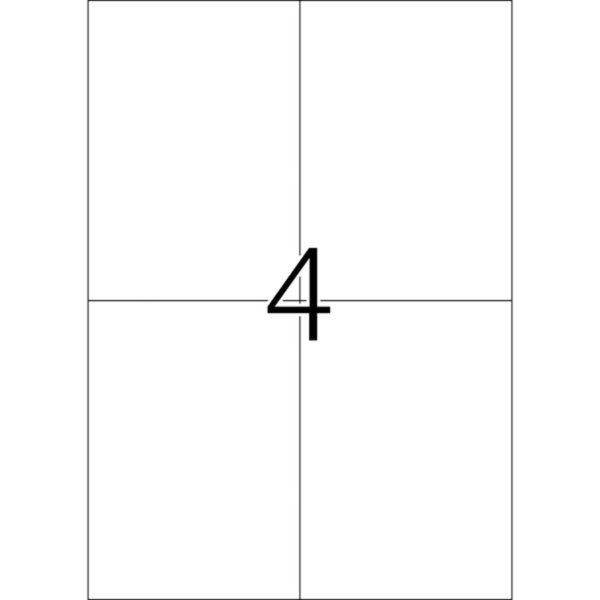 Etiketten A4, 105 x 148,5mm, weiß, 500 Blatt