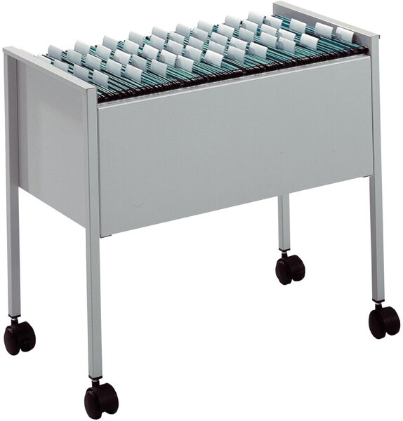 Hängewagen Economy Mappenboy, 80 Mappen für DIN A4, Maße: (H x B x T) 592 x 655 x 368 mm, lichtgrau