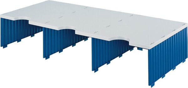 Styrodoc trio Aufbaueinheit, 3 Fächer Jumbo, 1 Etage, grau/blau, (H x B xT) 140 x 723 x 331 mm