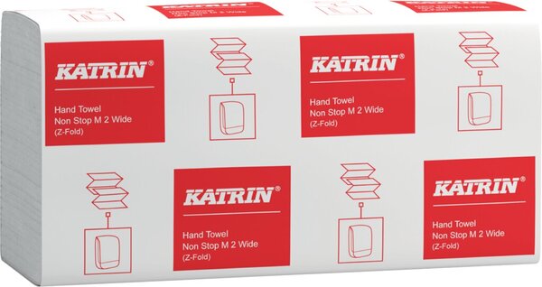 Handtuchpapier Katrin NonStop M2 Wide, 24 x 24 cm, Falzung Z-Falz, 2-lagig, weiß, 4000 Blatt