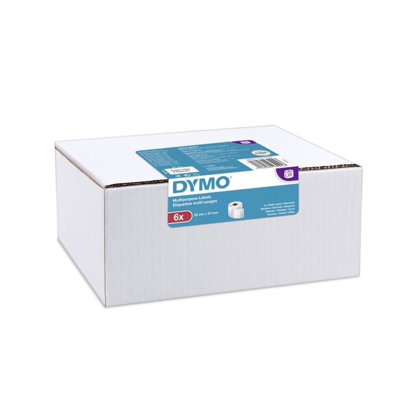 Etikettenrolle 32 x 57 mm, weiß, für LabelWriter, ablösbar, 1000 Etiketten/Rolle, 6 Rollen