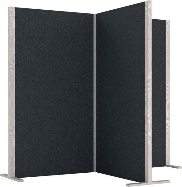 Akustik-Trennwand Wood Serie, Cube, 4 Wände, 1 Quadratsäule, 4 Standsäule, flammhemmend, (H x B x L) 1800 x 2100 x 2100 mm, blau