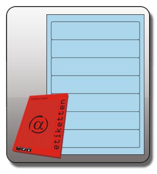 Rückenschild, selbstklebend, kurz/schmal, 190 x 38 mm, blau, 100 Blatt, 700 Etiketten
