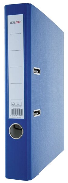 Ordner, DIN A4, PP, 50 mm, schmal, auswechselbares Rückenschild, blau
