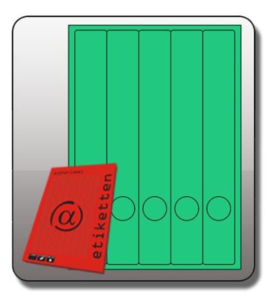 Rückenschild, lang/schmal, 285 x 39 mm, grün, 100 Blatt