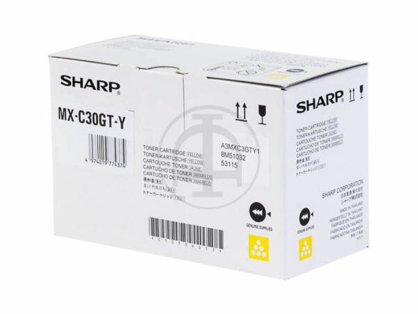 Toner MXC30GT-Y, für Sharp Drucker , ca. 6.000 Seiten, gelb