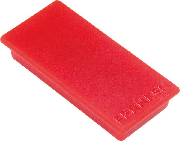 Haftmagnet, 23 x 50 mm, rot, Haftkraft 1000g (bis zu 10 Blatt DIN A4 80g/qm), Packung à 10 Stück