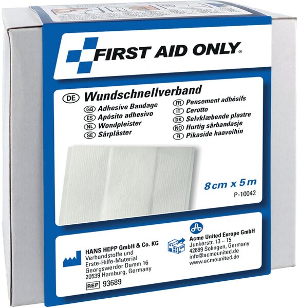 Wundschnellverband, Wundauflage 3,5 cm, weiß, 5 m x 8 cm