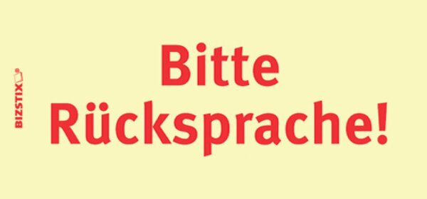 Haftnotizen gelb, 75 x 35 mm, "Bitte Rücksprache", 100 Blatt pro Block