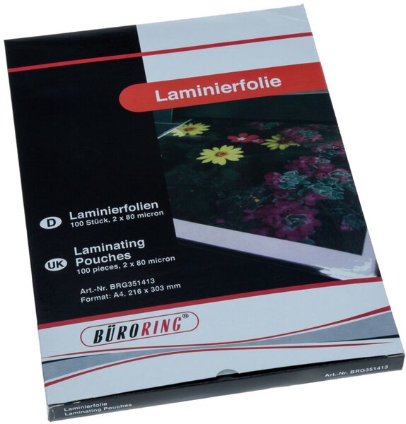 Laminierfolie, DIN A4, 80 Mikron, 100 Stück