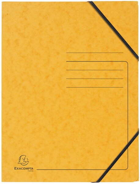 Eckspanner, DIN A4, ohne Klappen, Gummizugband, Colorspan, einfache Handhabung, gelb