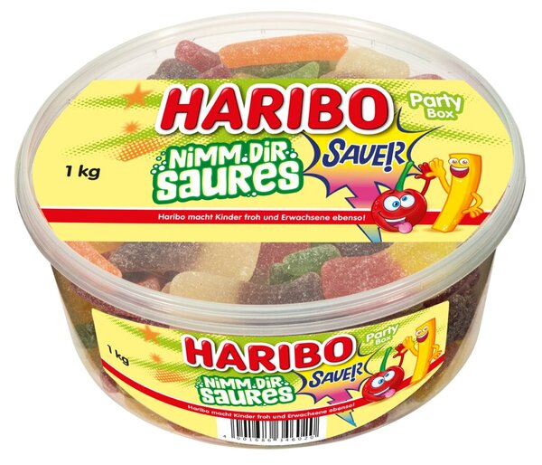 Haribo Nimm Dir Saures 750g Party Box, ein prickelndes Geschmackserlebnis