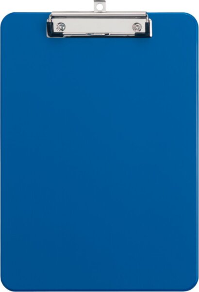 Klemmbrett, DIN A4, Plattenstärke 3 mm, 228 x 315 x 15 mm, Platte aus Kunststoff, auch zum Aufhängen, blau