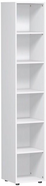 Regal Flex, (H x B x T) 2160 x 400 x 420 mm, 6 Ordnerhöhen, Standfüße, weiß