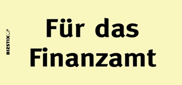 Haftnotizen gelb, 75 x 35 mm, "Für das Finanzamt", 100 Blatt pro Block