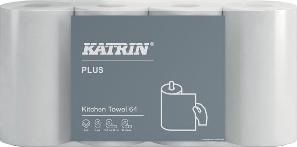 Haushaltsrolle Katrin Classic Kitchen 64, 3-lagig, weiß, 64 Blatt/Rolle