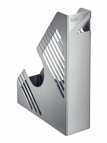 Zeitschriftenbox, DIN A4+, silber-metallic, Fassungsvermögen: 80 mm