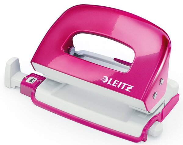 Locher WOW Mini NeXXt pink, Stanzleistung: 10 Blatt, mit Anschlagschiene