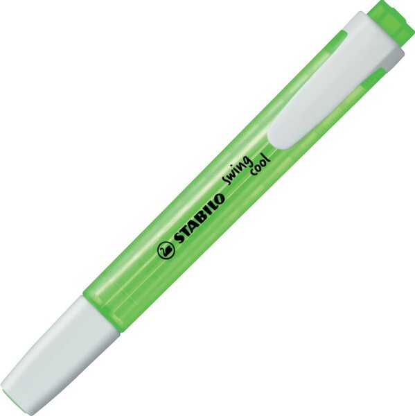 Textmarker swing cool, Keilspitze, Strichstärke 1 + 4 mm, mit Clip, pastell, grün