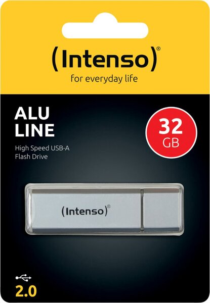 Speicherstick Alu Line, Hi-Speed USB 2.0, silber, Kapazität 32 GB