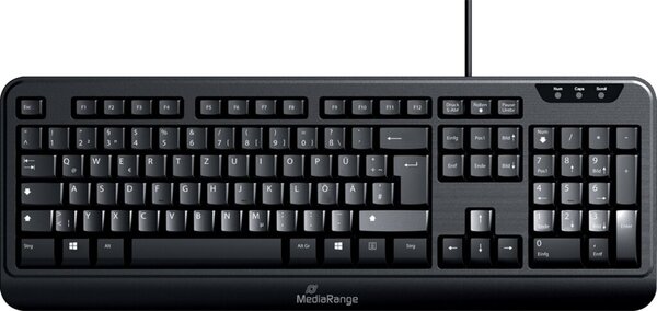 Tastatur-/Maus Set, kabelgebunden 1,5 m, optische 3 Tasten Maus, QWERTZ (DE/AT), Plug & Play, schwarz