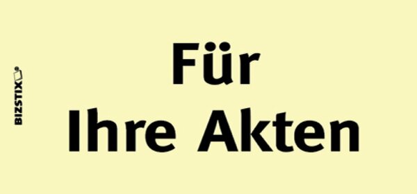 Haftnotizen gelb, 75 x 35 mm, "Für Ihre Akten", 100 Blatt pro Block