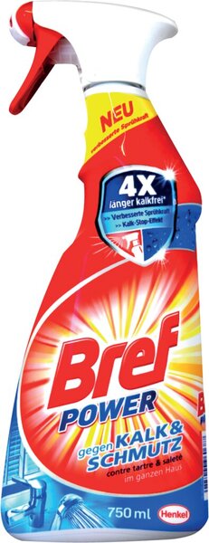 Badreiniger Bref POWER, Spray, 750 ml, entfernt hartnäckigen Schmutz dank Sofort-Aktiv-Formel