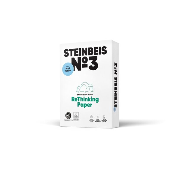 Kopierpapier Steinbeis No. 3 Recycling, DIN A3, 80g/qm, weiß, Weißegrad 110 CIE, Packung à 500 Blatt
