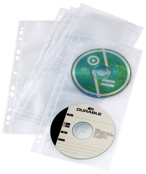 CD-DVD-Hülle, zur Ablage von 4 CDs/DVDs, Universallochung für die Ablage in DIN A4, Erweiterungssatz für dur5279sw