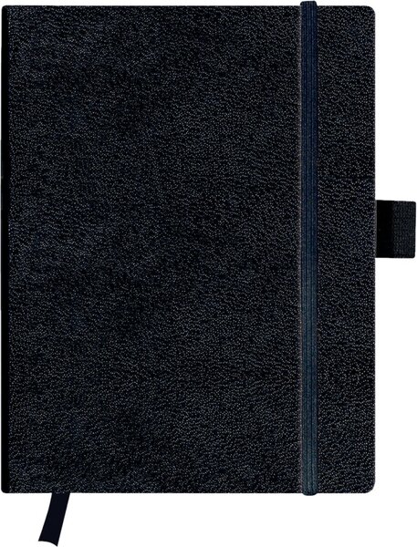 Notizbuch Classic tablet, kariert, 96 Blatt, 80g/qm, schwarz, Gummizug, Leseband, Stiftelasche