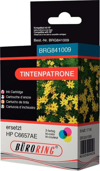 Tintenpatrone, ersetzt HP C6657A, 3-farbig, 3 x ca. 500 Seiten, C/M/Y