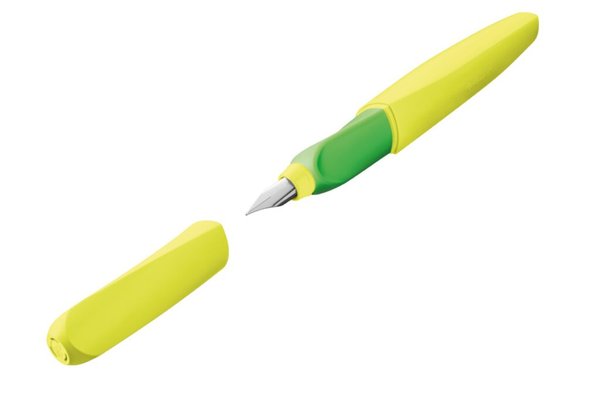 Füllhalter Twist, Rechtshänder/Linkshänder, Feder M, inklusive Tintenpatrone, neon gelb