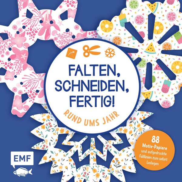 Bastelblock für Kinder mit 88 fröhlich-bunten Papieren