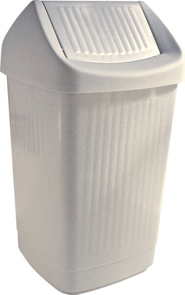Schwingdeckelabfallbehälter, 50 Liter, granit, mit Klappe, Polystyrol, (H x B x T) 650 x 360 x 360 mm