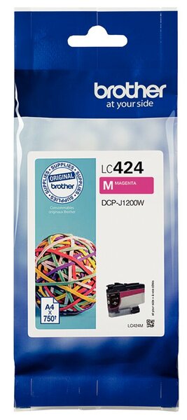 Tintenpatrone LC-424M, für Brother Drucker, ca. 750 Seiten, magenta