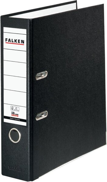 Ordner, DIN A4, PP, 80 mm, breit, auswechselbares Rückenschild, schwarz