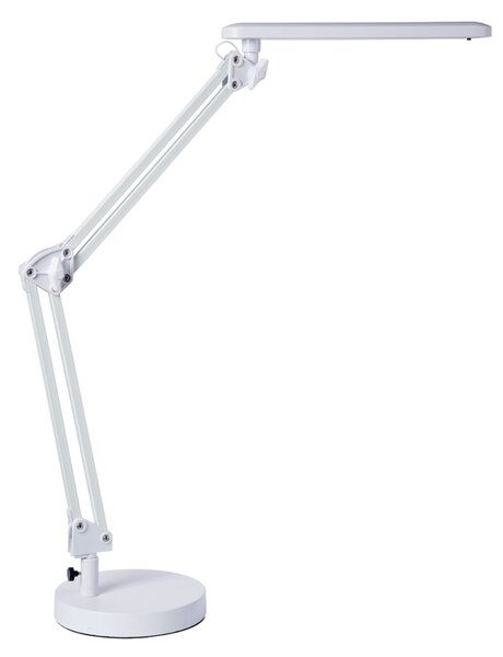 LED-Tischleuchte, weiß, Doppelgelenkarm, Standfuß, Lebensdauer Leuchtmittel 30.000 Stunden, 20 LEDs, 7W