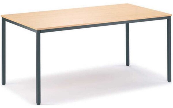 Mehrzwecktisch, 2000 x 800 mm, Höhe 720 mm, Tischplatte: 19 mm, Buche / schwarzgrau