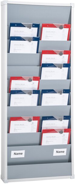 Planungstafel A4, 10 Schienen, zweireihig, (HxBxT) 1282 x 554 x 76 mm