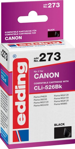 edding Tinte 273, ersetzt Canon CLI-526BK, 10 ml, schwarz