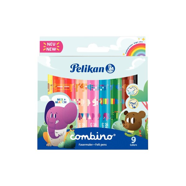 Fasermaler combino® super, Strichstärke 1 mm, 9 Stück, Kartonetui, sortiert
