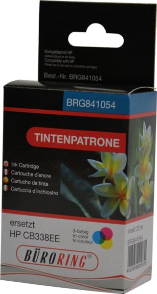 Tintenpatrone, ersetzt HP CB338EE, 3-farbig, ca. 580 Seiten, C/M/Y