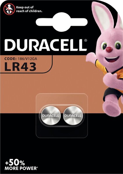 Knopfzelle, Alkaline, Electronics, LR43, V12GA, 1,5V, 2er Blister